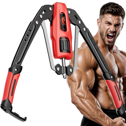 Image of Hydraulic Twister Arm Trainer, 10-Level Adjustable 22-440lbs Resistance, Chest Expander with Cylinder Protective Cover & PU Handle, Home Gym Equipment for Arm Chest Shoulder Strength Training