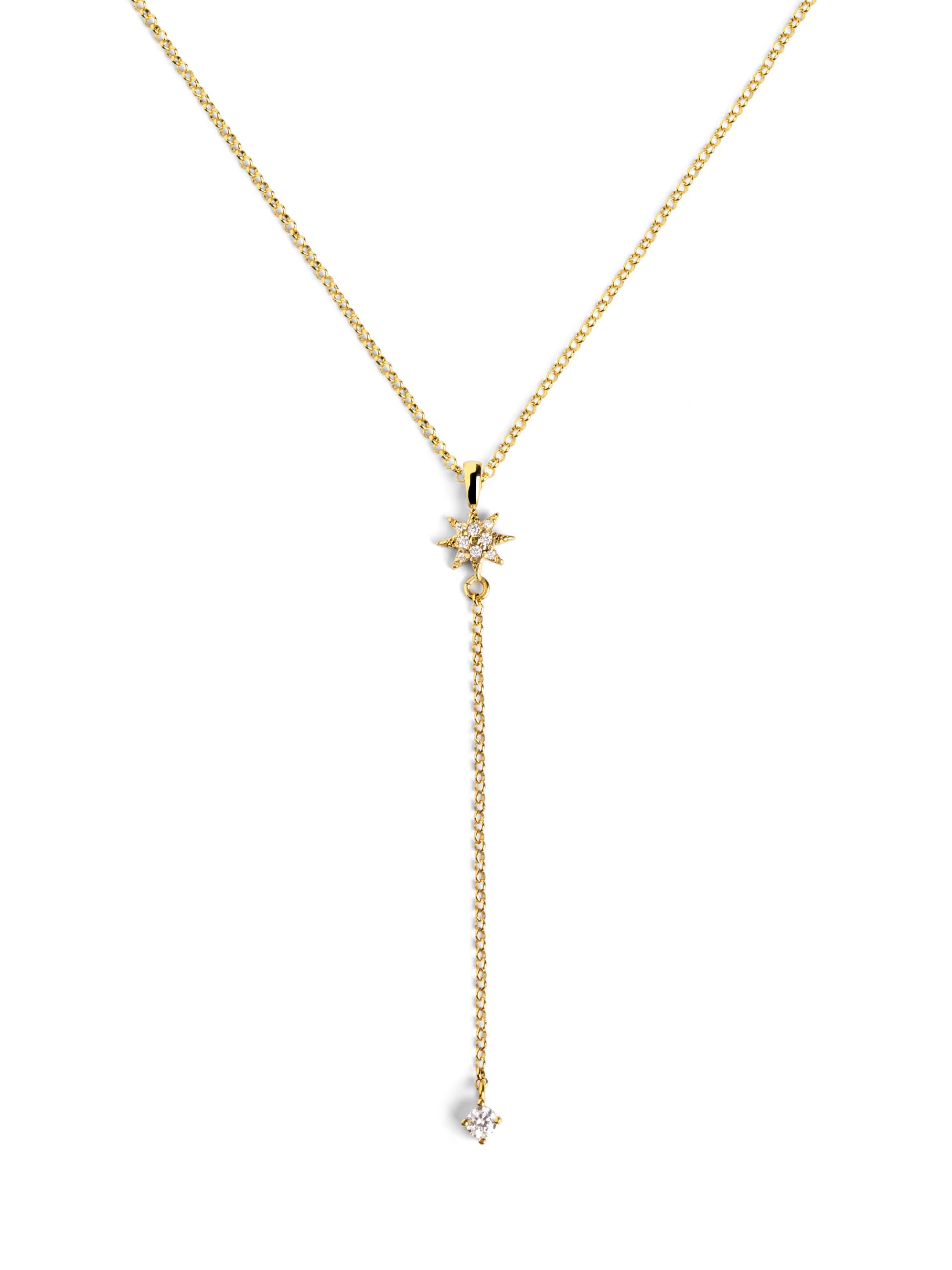 SINGULARU Collar Mujer Y Polar Star Baño Oro