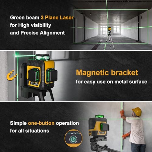 image for PREXISO 3 X 360° Laser Level with Tripod - Rechargeable 82Ft Cross Li