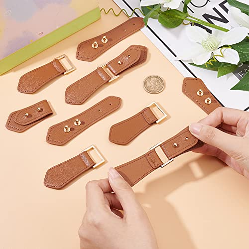 FINGERINSPIRE 6 works Leather Sew-On Toggles Closures Saddle Brown PU Leather Snap Toggle with Pins Metal Leather Clasp Fastener Replacement Snap Toggle for Shoes Coat Jacket Bags DIY Craft - Image 3