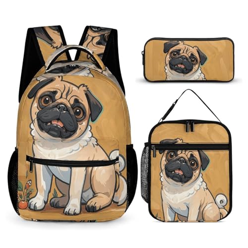 Sac à dos de sport tyrolien carlin avec sac repas isotherme et trousse scolaire assortie