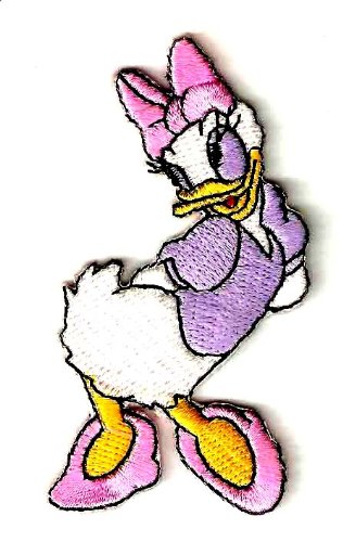 Daisy Duck w flirty gaze Donald Duck's girlfriend large eyelashes and ruffled tail feathers Embroidered Iron On / Sew On Patch - Disney