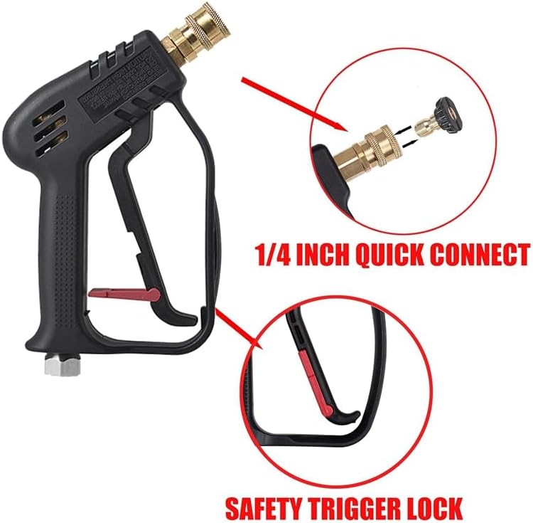 Pressure Washer Nozzles Short Pressure Washer Nozzles with 3/8Inch Swivel Inlet, M22-14Mm & M22-15Mm Adaptor - (Color: Photo Color)