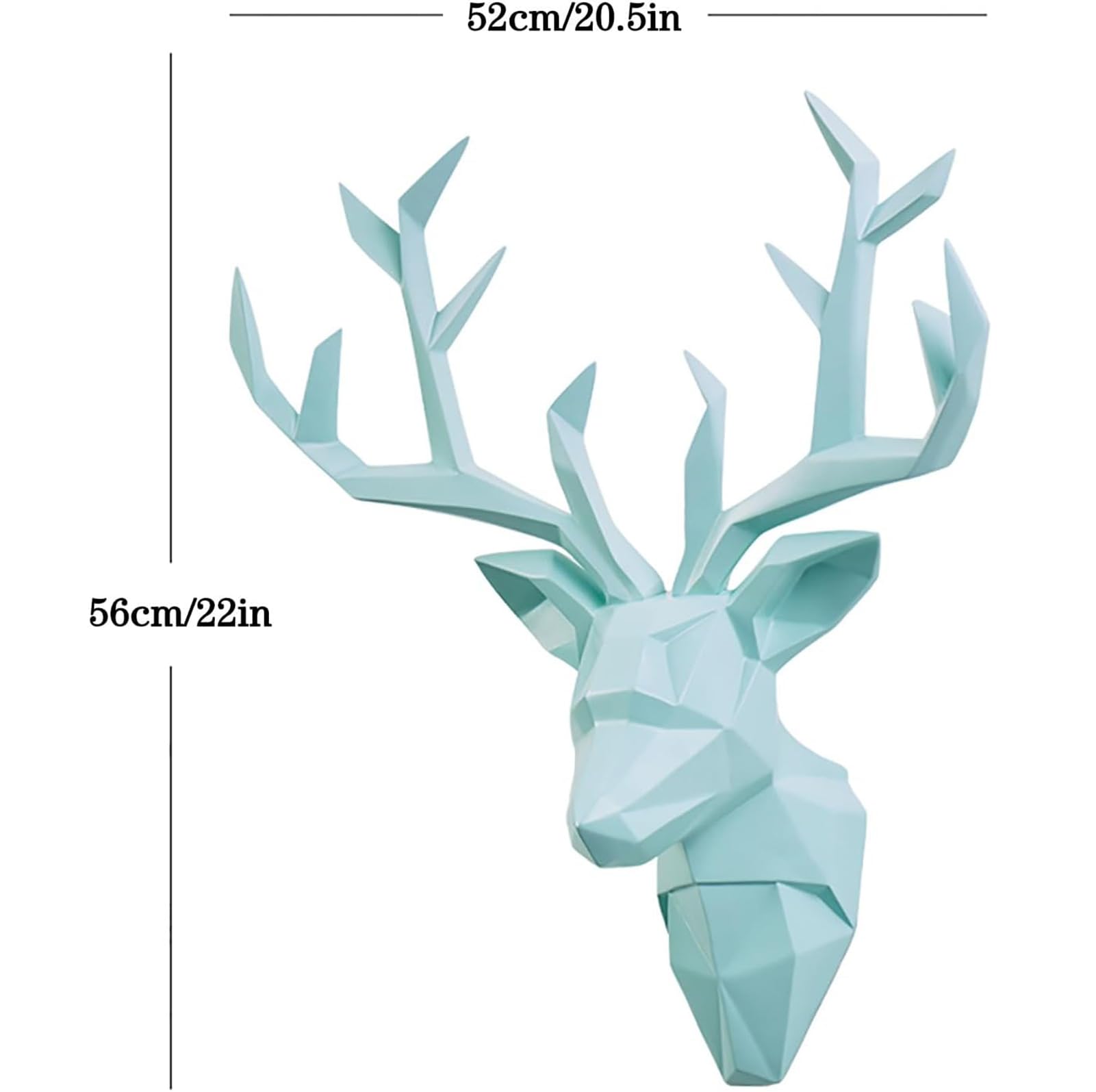Scultura artistica da parete 3D a forma di testa di cervo, decorazione geometrica a forma di testa di animale, in resina, da appendere alla parete, per soggiorno e