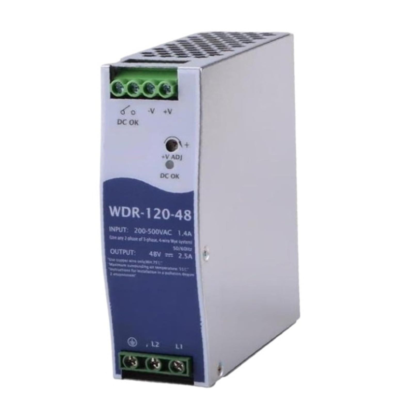 Alimentation Rail DIN WDR-120-48 haute performance 48V pour fiabiliser vos machines de production