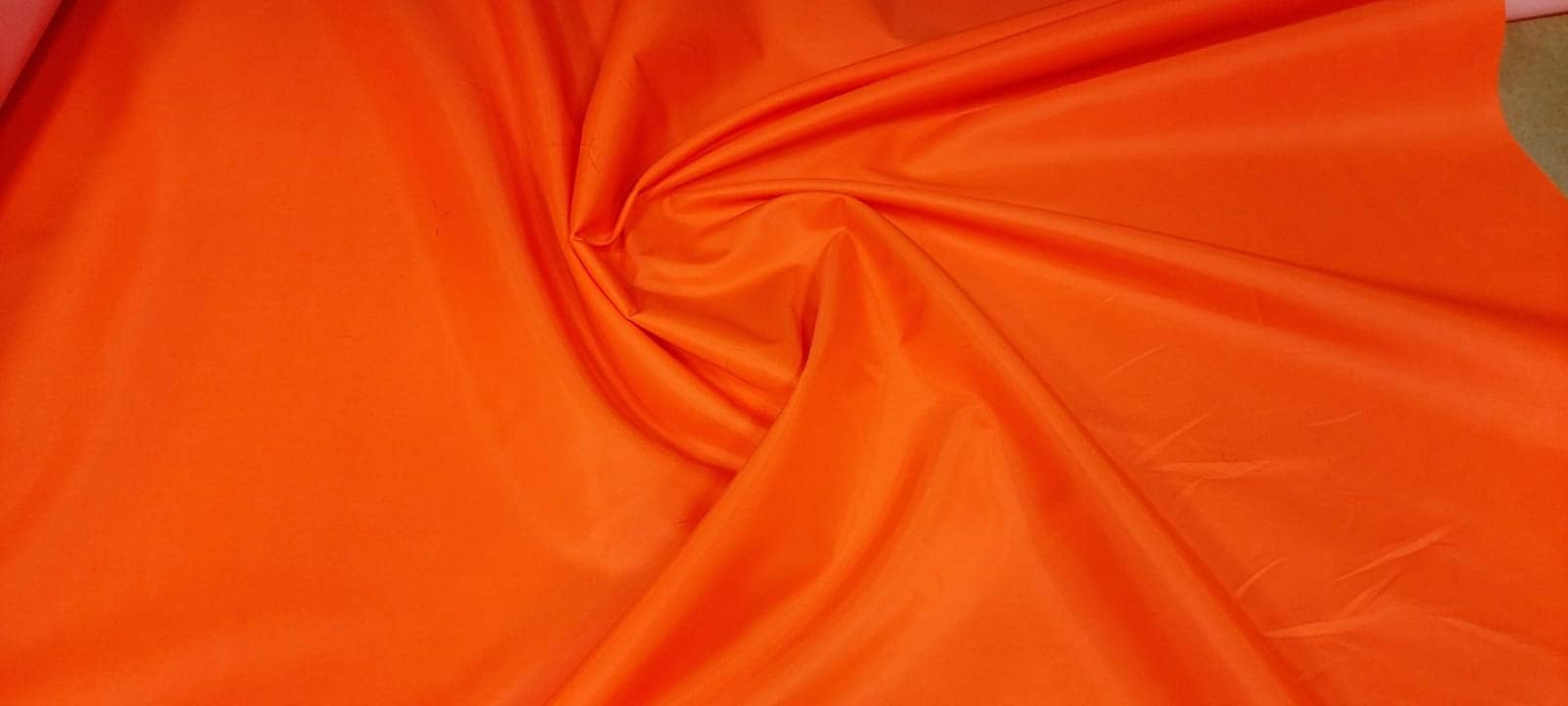 Waterproof 4oz Nylon Fabric Material PU Coated - HI-VIZ Orange, 1Mtr - 150cmx100cm