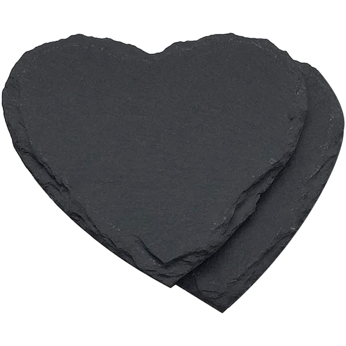 Assiettes en ardoise cœur lot de 2 à offrir pour mariage, pendaison de crémaillère
