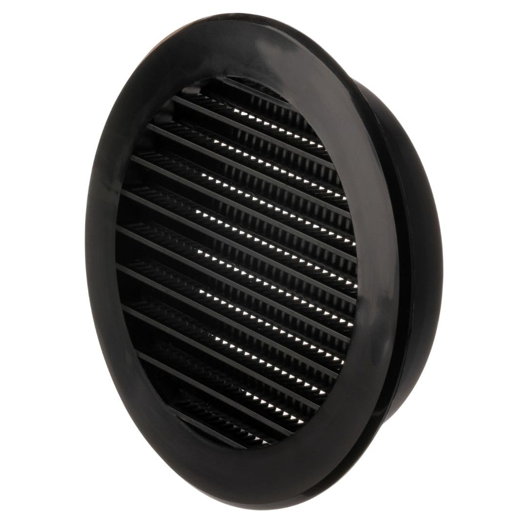 Lirast Black Ø 100Mm / 4 Inch Plastic Ventilation Grille - Air Vent Cover