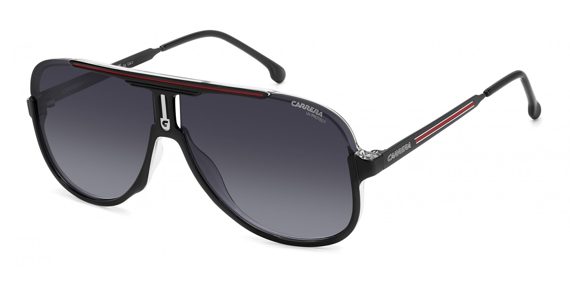 Carrera Men's Black/Grey 1059/S Oit/9O Man Sunglasses Plastic Pilot Shaded