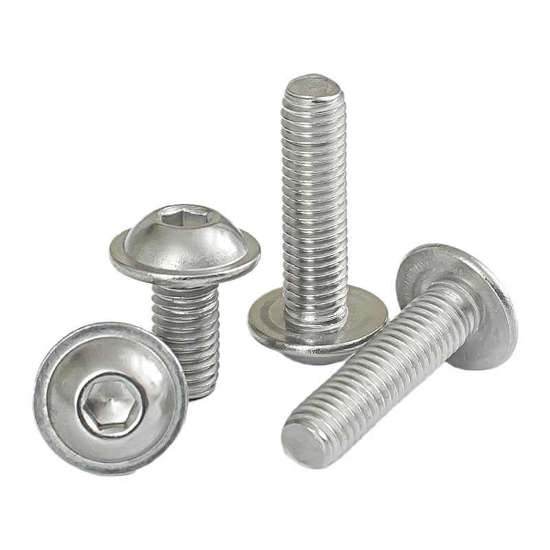 Tornillo de cabeza cilíndrica hexagonal m6 titanio gr2 con collar iso7380,2 (50,M6 x 1,0 x 20 mm)