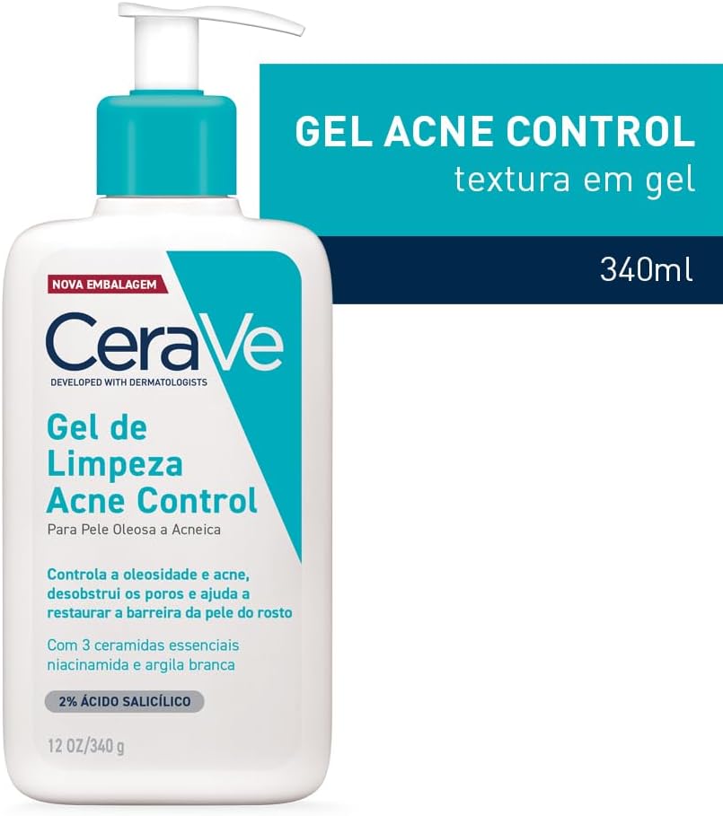 Cerave, Gel de Limpeza Acne Control com Niacinamida e Ácido Salicílico