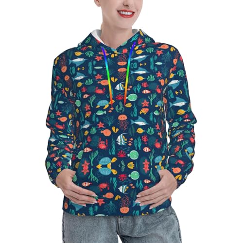 Sweat poisson et tortue pour femme idéal pour les sorties décontractées
