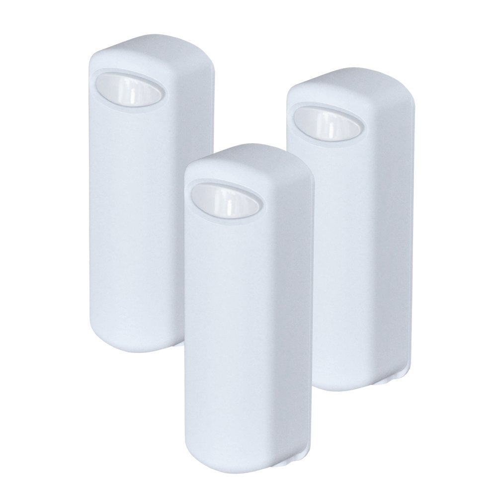 EcolightBattery-Operated LED Drawer & Task Light - White (3-Pack) - Tap On/Off - Batteries Included