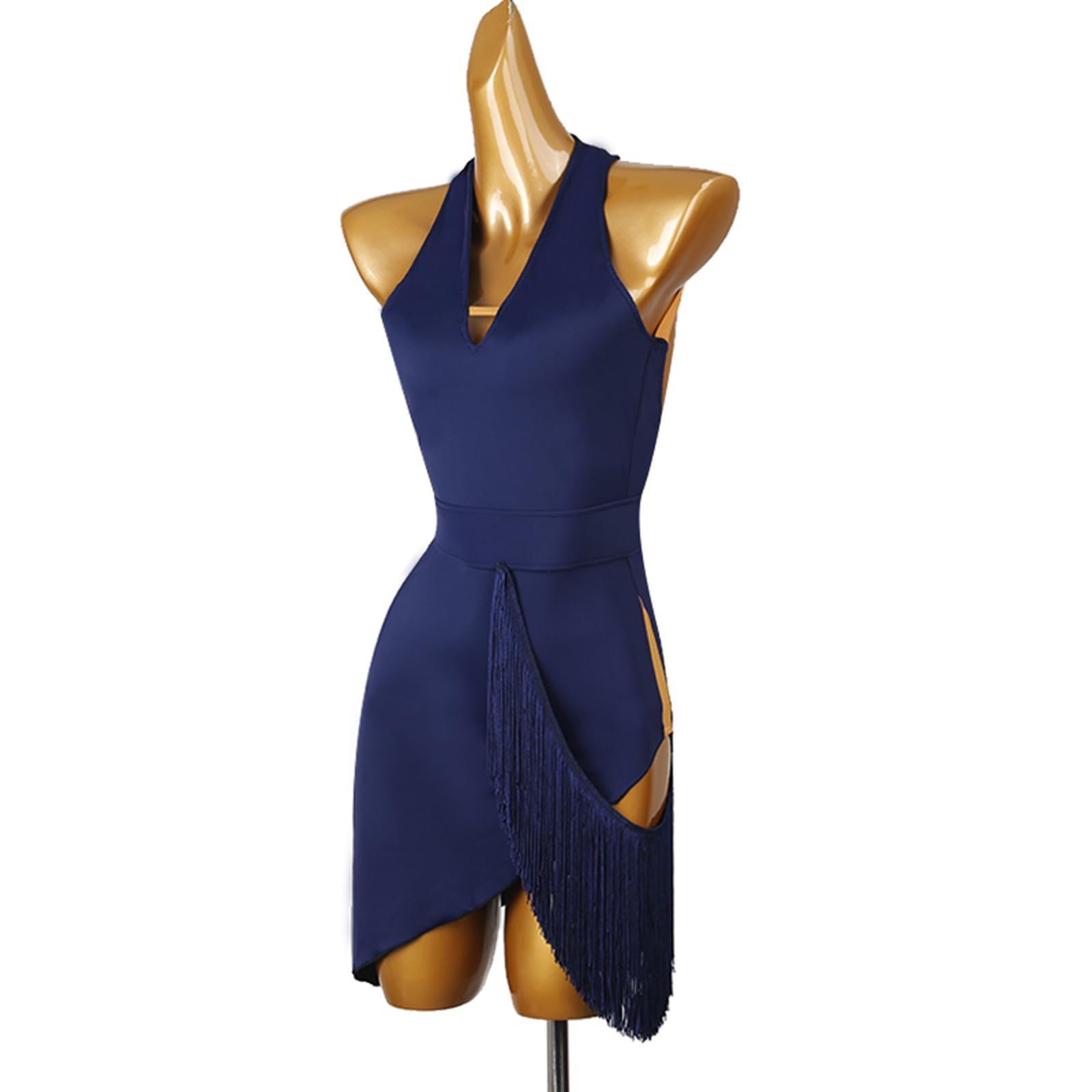 Damen Lateinrock Ballsaal Tanzkleid Hängender Hals Schöne Rücken Quasten Praxis Kleidung Tanzrock Rumba Samba Cha Cha Tanzkleidung