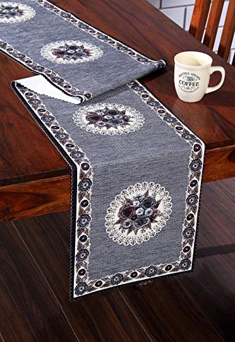 Table Runner for Dining Table 6 Seater Cotton by Linen Basics | Dining Table | Center Table | Cloth Chennile with Polyester Blend | Runner Size 14x72 | Desing 1