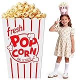 APUDWN Carnival Circus Party Decoration, 47' Giant Popcorn Box Cardboard Cutout Stand up, Large Striped Red...