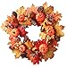 Produktbild Alecony 40CM Halloween Kürbis-Beeren-Ahornblatt-Fall-Tür-Kranz-Tür-Wand-Verzierung, Weihnachtskünstliche Tannenzapfen-Kranz-Blatt-Fall-Tür-Wand-Ausgangsverzierung (A)