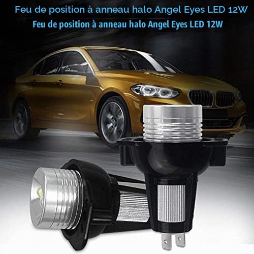 EBTOOLS pour led angel eyes e90 12w 2009 pour angel eyes e90 2006 2 PCS 12W 6000K LED Ange Yeux Halo Anneau Marqueur Lumière pour E90 E91 05-08 Auto Lampes Blanc Couleur Angle Yeux LED Lumière