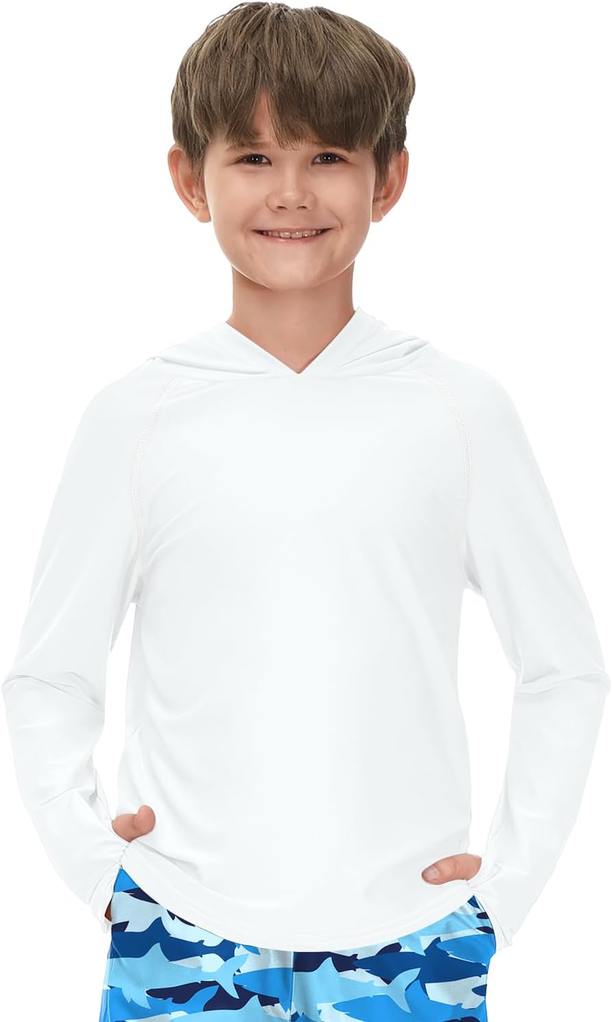 BesserBay Girls Boys Swim Shirt UPF 50+ Lightweight Hooded Rash Guard Shirt 1-14 Years