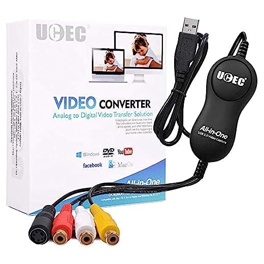 UCEC USB 2.0 Video Capture Card Device, VHS VCR TV to DVD Converter for Mac OS X PC Windows 7 8 10