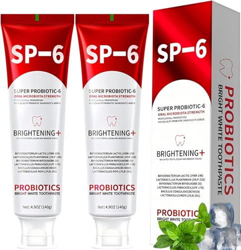 Sp-6 Probiotics Whitening Toothpaste Sp-6 Ultra Whitening Toothpaste Enhanced Formula with Enamel-Safe Fluoride-Free Fresh Breath Mint Flavor for Oral Health (2)