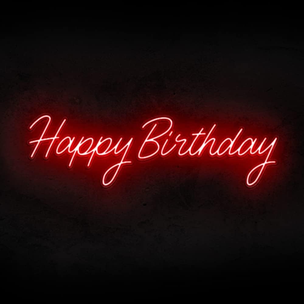 LED Neon Sign Night Light Happy Birthday for Home Bedroom Living Room Bar Art Decoration Party Wedding Birthday Christmas with USB 5v
