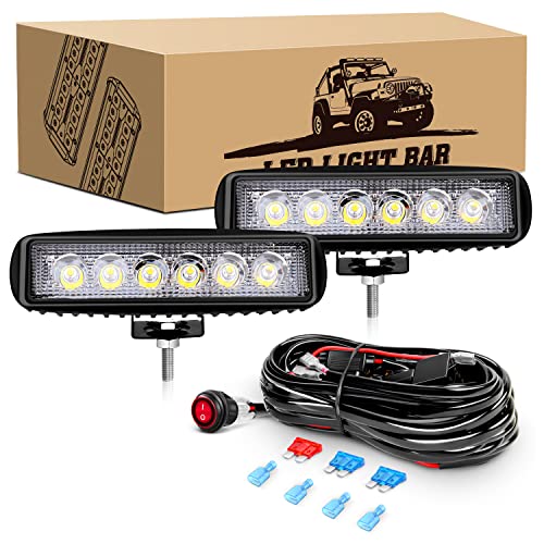 GOOACC 2 PCS 18w Spot Led Light Bar Work Light