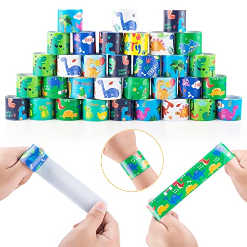 48 Pcs Slap Bracelets For Kids Dinosaur Slap Bracelets Bulk Snap Bracelet For Boys Party Supplies Favors Classroom Prizes Exchanging Gifts Christmas Easter Halloween Thanksgiving Holiday Gifts #TOP1