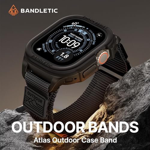 Image of Bandletic Rugged Case with Band Compatible with Apple Watch 49mm(Ultra 3 /2 /1),46mm(Series 11 /10), 45mm(Seriess 9 /8 /7),44mm(SE3 /SE2 /SE /6 /5 /4), Protective Cover Sport Accessories for iWatch Men
