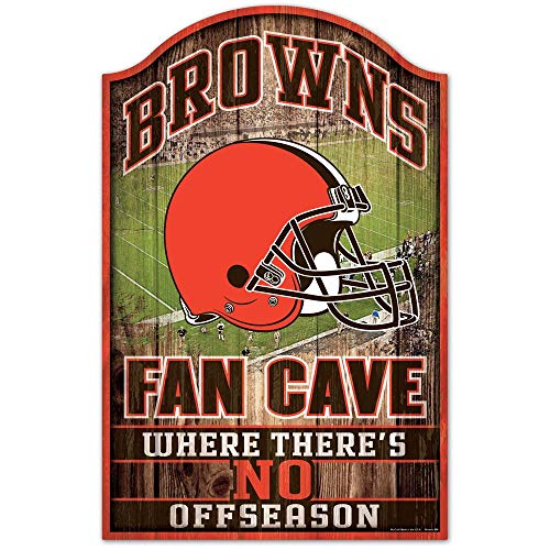 NFL Cleveland Browns 05421015 Wood Sign, 11 x 17, Black by WinCraft