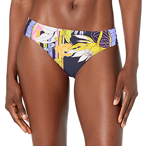 Trina Turk Women's Standard Shirred Side Hipster Pant Bikini Swimsuit Bottom, Black//Bali Harbor Floral, 4 Trina Turk Women's Standard Shirred Side Hipster Pant Bikini Swimsuit Bottom, Black//Bali Harbor Floral, 4