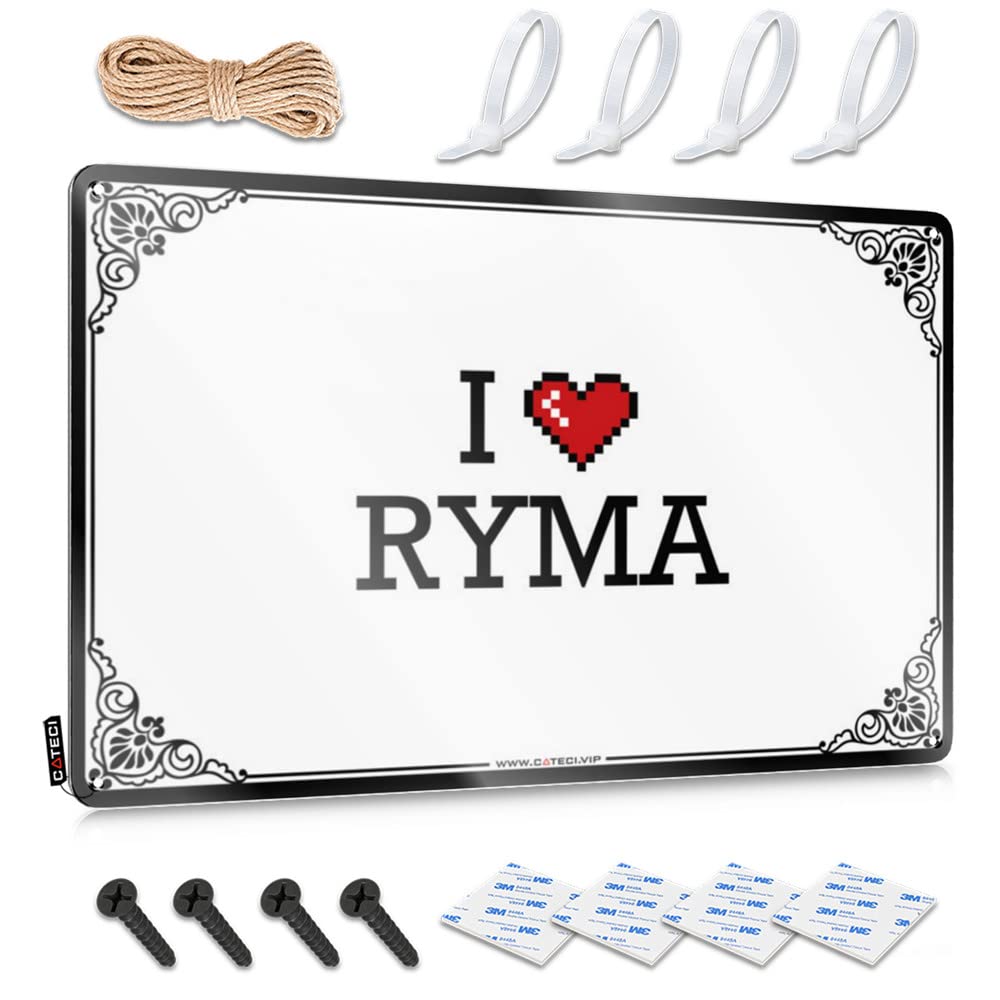 Bar Room Decor Art Rustic Soft Bath | I Love Ryma Grunge Metal Wall Decor For Playroom Home(30X40CM)