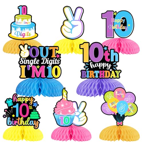 Centros de mesa de panal de abeja para fiesta de cumpleaños de 10 años Peace Out
