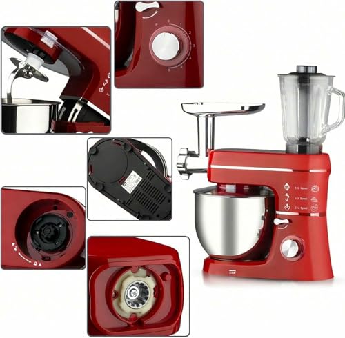 1400w Electric Stand Mixers for Baking Food Processor Blender Multifunctional 5 Speed Kitchen Mixer, 10l Stainless Steel Mixing Bowl, Removable Splash Guard, Whisk - Image 6