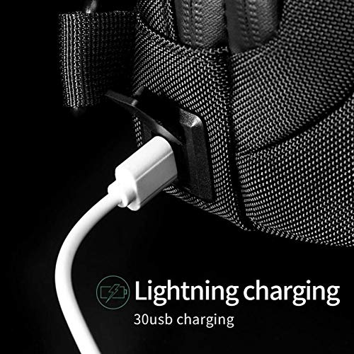 OZUKO Men Chest Crossbody Bags Waterproof Sports Shoulder Fashion Usb Multifunctional Sling Bag (Blue)3