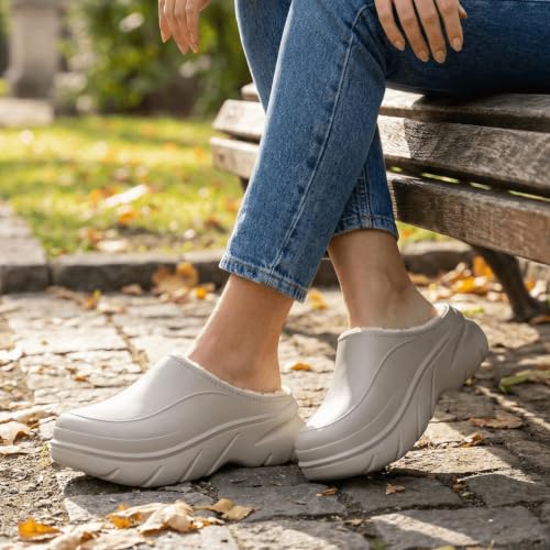 Image of Unisex Waterproof Winter Slippers for Outdoor, Fuzzy Lined Non-Slip Snow Boot House Shoes with Rubber Sole, Indoor Outdoor Comfort for Cold Weather