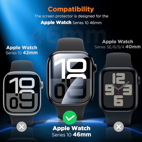 Image of LK 4 Pack for Apple Watch Series 10 Screen Protector 46mm Privacy, HD Ultra-thin [Upgrade Anti-Spy] Soft TPU Film 46mm Apple Watch Screen Protector,Touch Sensitive Anti-Scratch