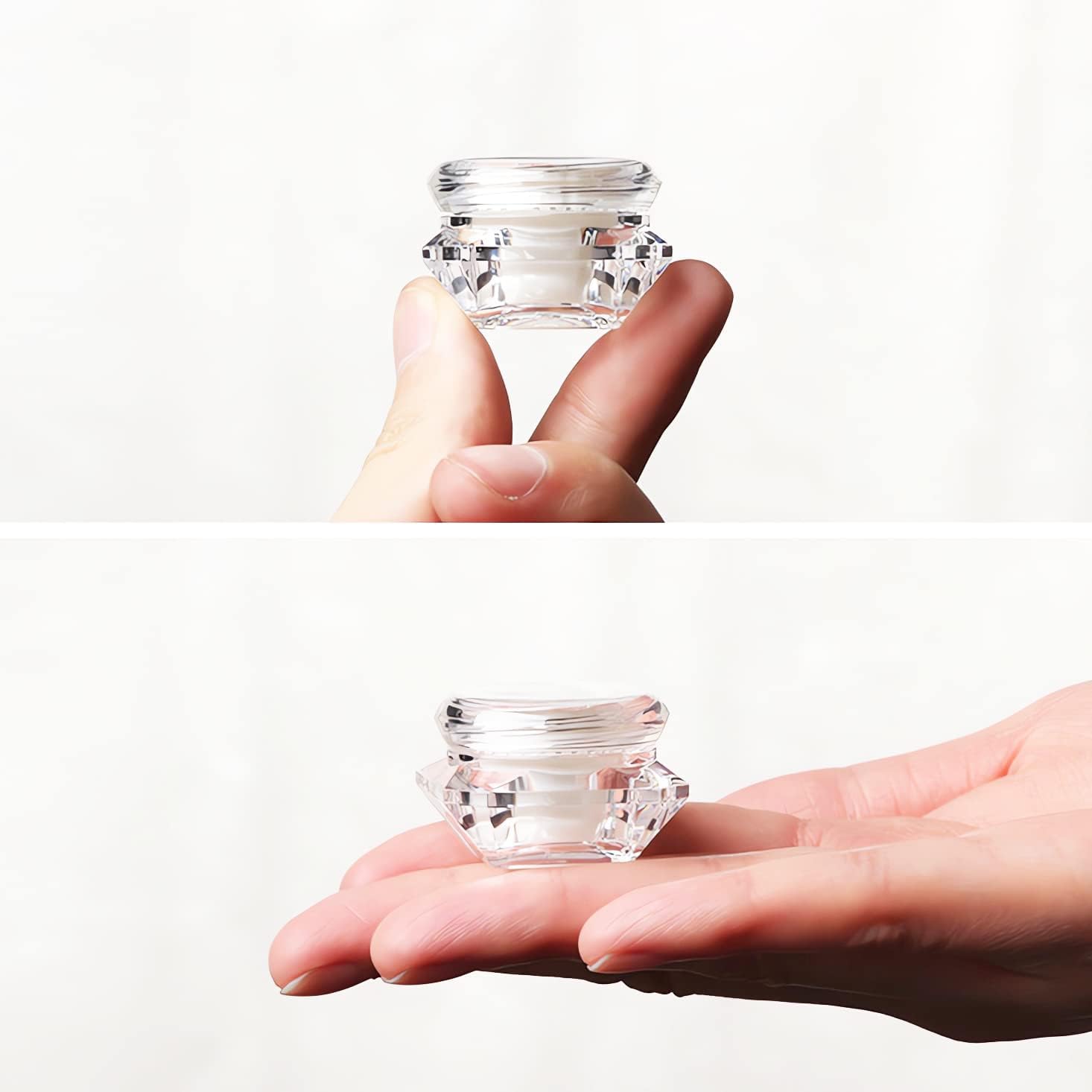 Paquete de 20 tarros plástico for cosméticos con forma diamante(20ml)