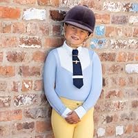 Supreme Products Long Sleeve Champion Junior Show Rider Competition Shirt with Button - Blue/White