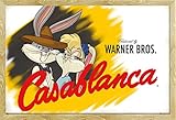 Poster neuf empireposter 100 ans Warner Bros. - Casablanca - Poster - Dimensions : 91,5 x 61 cm + cadre amovible, Shinsuke® Maxi MDF hêtre, disque acrylique