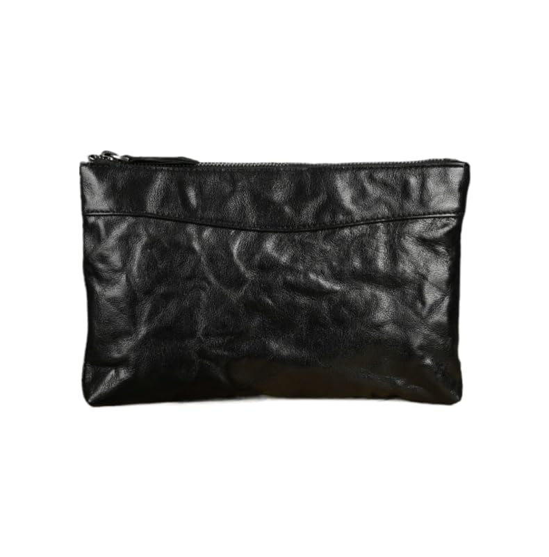 Vintage Genuine Leather Clutch Bag for Men Business Large Purse RFID Protection Multi Pocket Passport Wallet