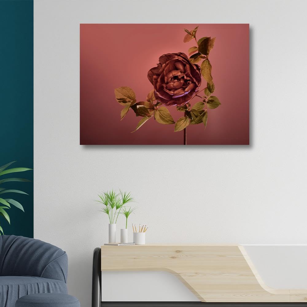 Wakefit Wall Painting, Scarlet Tulip Canvas Wall Art, Wooden Framed Rose,Painting for Wall decoration, Wall Painting for Living Room, Modern Home Decor, Set of 1, (36 x 24 Inch)