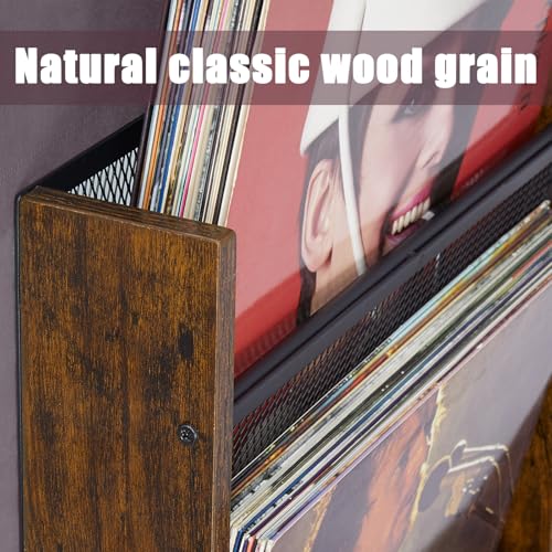 Honkazita GQCPJ 2 Sets Of Vinyl Record Wall Mount,4 Tiers Record Holder Wall Vinyl Shelves thumb #4