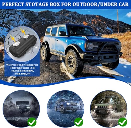 Image of Magnetic Key Box, Magnetic Key Holder Under Car, Hide a Key Magnetic Car Waterproof Key Holder Hider Key Case for Outside Travel, Hide a Key Box for Cars, SUV, Truck - Black, (Black, 2 Magnets 3Pack)
