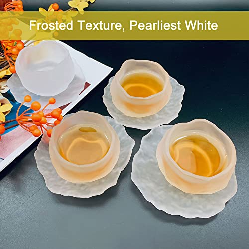 Lamchyar Chinese Kung Fu Tea Cups, Glass Tea Cup Set With Saucers, 4 Cups And 4 Saucers, Manual Production, The Sense Of Ice Crystal, For Home Or Outdoor Travel With Friends #TOP4