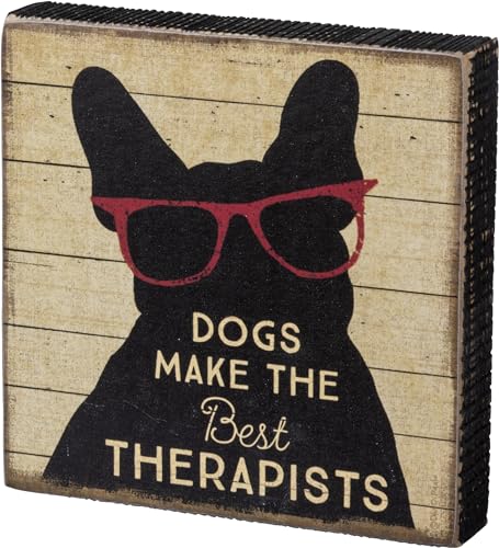 Primitives-by-Kathy-Home-Decor-Wooden-Block-Sign-Dogs-Make-The-Best-Therapists Primitives by Kathy Home Decor Wooden Block Sign Dogs Make The Best Therapists