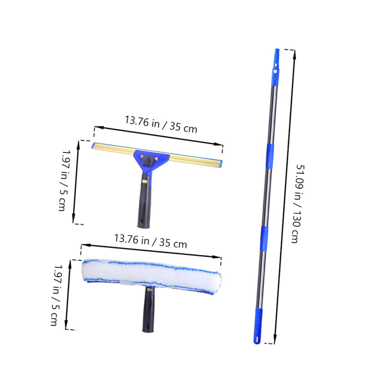 Raclette pour Lave-vitres Extensible en Fibre Ultra-Fine, 1 Set Bleu
