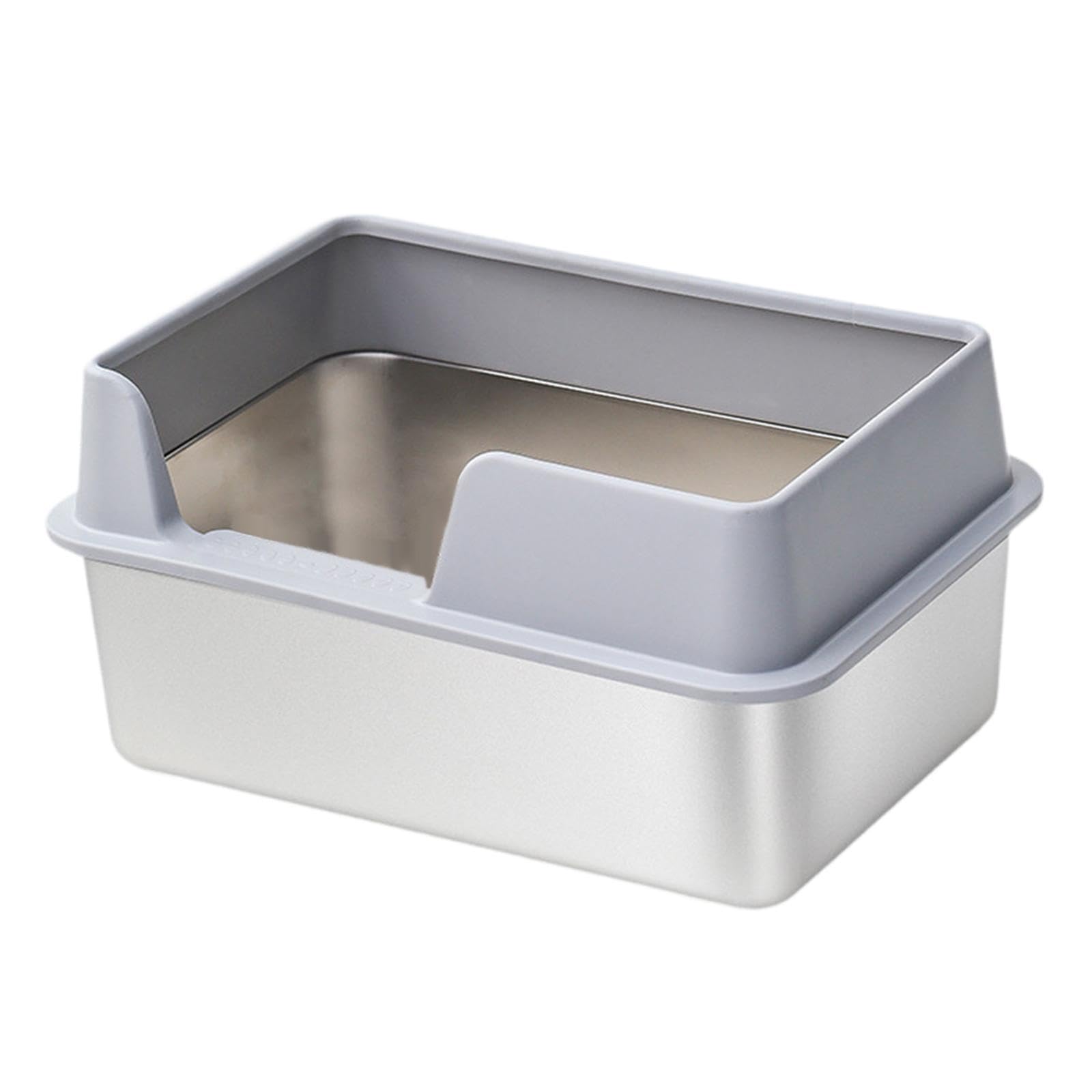 Bandeja Sanitaria de Acero Inoxidable para Gatos con Estructura Simple Y Ligera, Adecuada para La Limpieza Diaria en El Hogar con Mascotas, L Gris