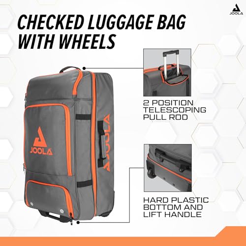 JOOLA Vision Suitcase - 27" Luggage Bag with Wheels & Handle - Medium Checked Bag - Rolling Table Tennis or Pickleball Bag - Equipment Bag For Tournaments & Travel3