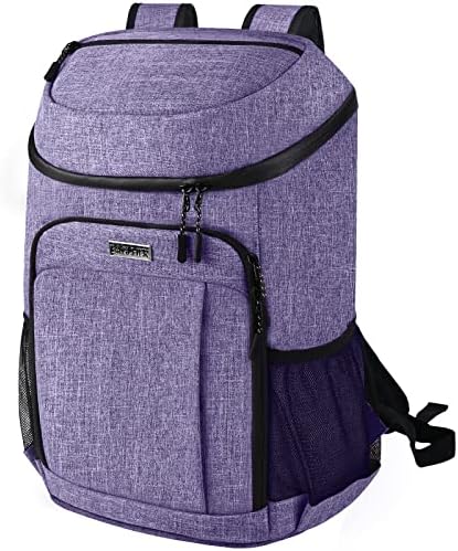 BAGLHER Backpack Cooler Leakproof Insulated Cooler Backpack Large Capacity Lightweight Soft Cooler Bag for Men Women to Picnics, Camping, Hiking, Beach, Park or Day Trips(Purple)